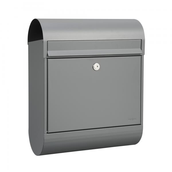 Mefa Briefkasten Ruby 866 Basaltgrau RAL 7012 mit integrierter Zeitungsrolle